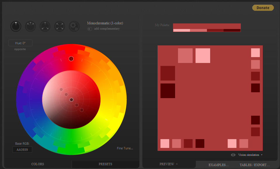 Diseño de colores para página web